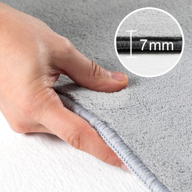Sky Soft Uni Basic - Rond Vloerkleed - Laagpolig - Effen Kleur - Zilver - Woonkamer Tapijt- 200 CM Ø