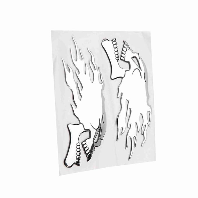 2 stuks 3D Schedel Hoofd Auto Motorfiets Auto Sticker Decor Decal zwart