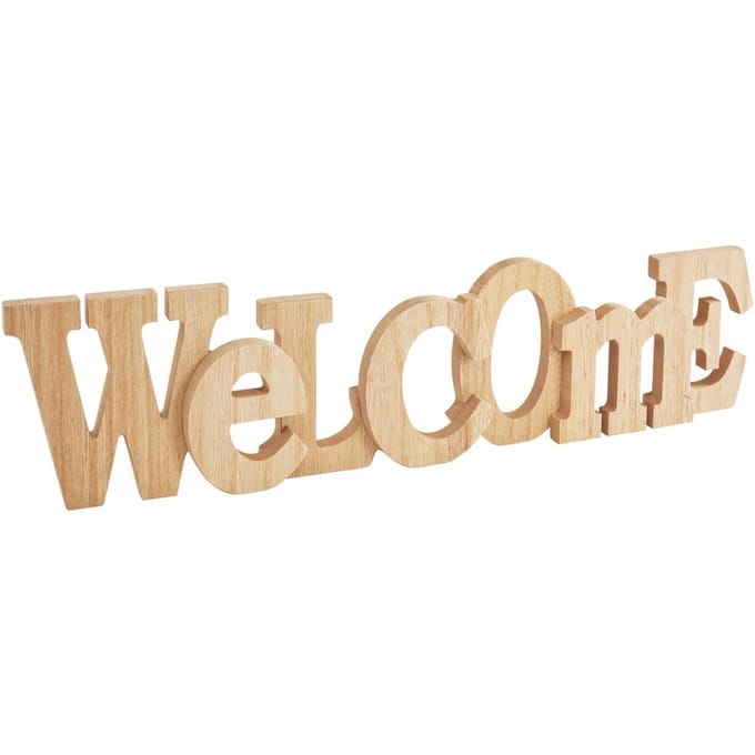 VBS Houten letters "Welcome"