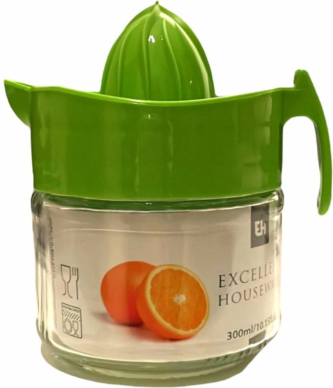 Excellent Houseware Sinaasappelpers/citruspers Mini - Handmatig - kunststof - 15 x 12 cm - groen
