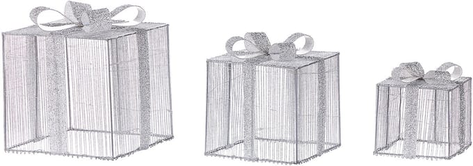 ARNES - Kerstdecoratie set van 3 - Zilver - IJzer