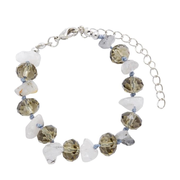 Behave - Armband halfedelsteen grijs - Boho chic zomeraccessoire
