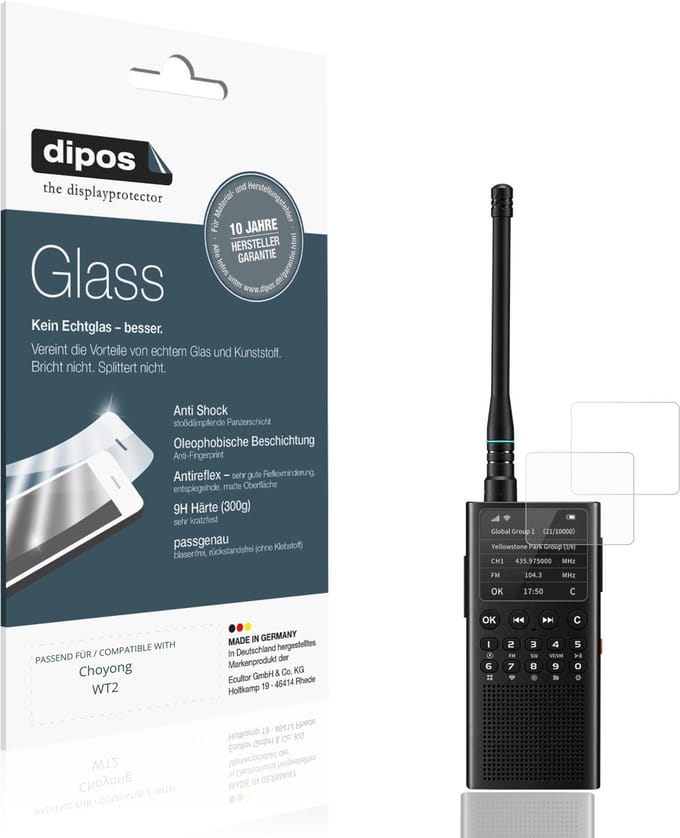 dipos – 2x Matte Pantserfolie geschikt voor Choyong WT2 | 9H Screenprotector