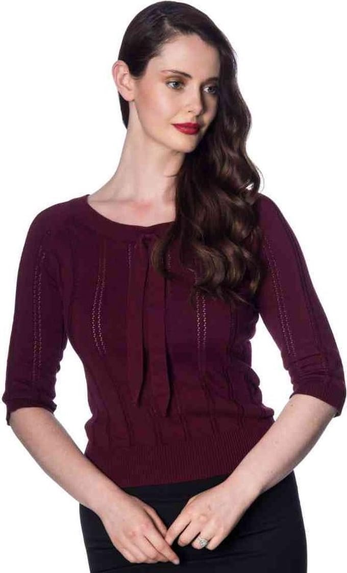 Dancing Days - BELLE BOW PIONTELLE Longsleeve top - L - Rood