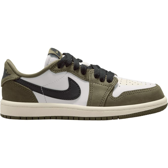 Jordan 1 Retro Low Medium Olive Summit White Sail Black - Maat 31.5