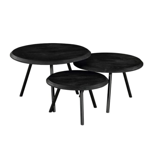 Starfurn salontafel ohio black 70 cm- set van 3
