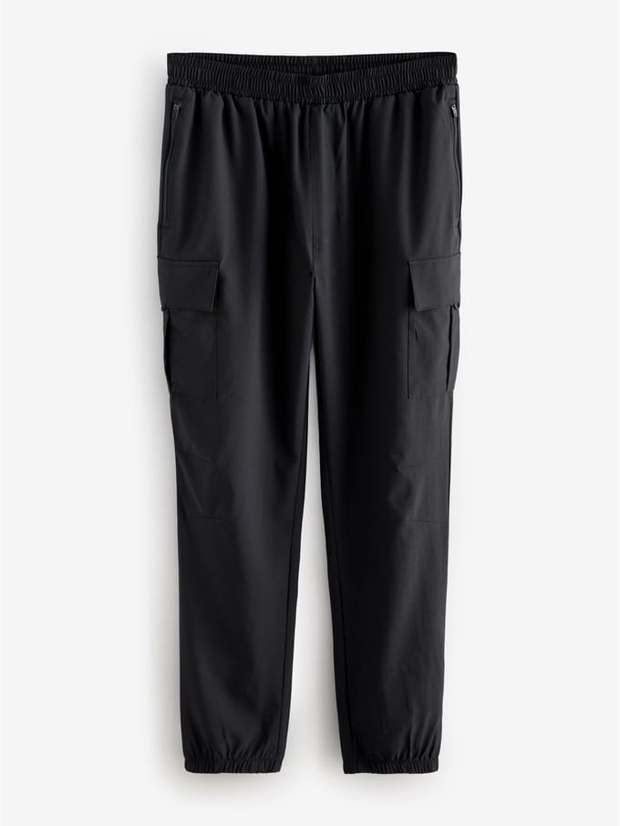 Next - Heren - Slim-fit geweven Active cargojoggingbroek - Zwart