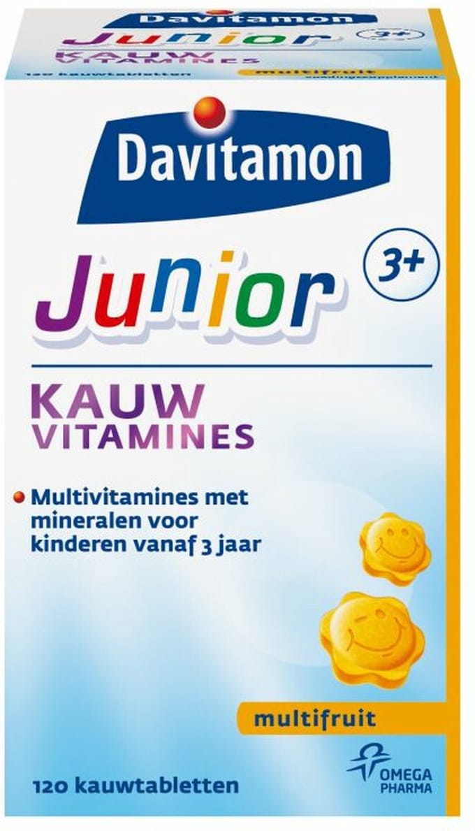 Davitamon Junior 3+ Multivruchten - 2 x 120 kauwtabletten - Voordeelverpakking