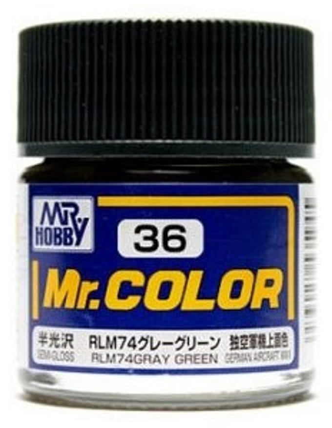 Gunze Mr. Hobby C-036 - Mr. Color 10 ml RLM74 Gray Green - Lacquer Modelbouwverf