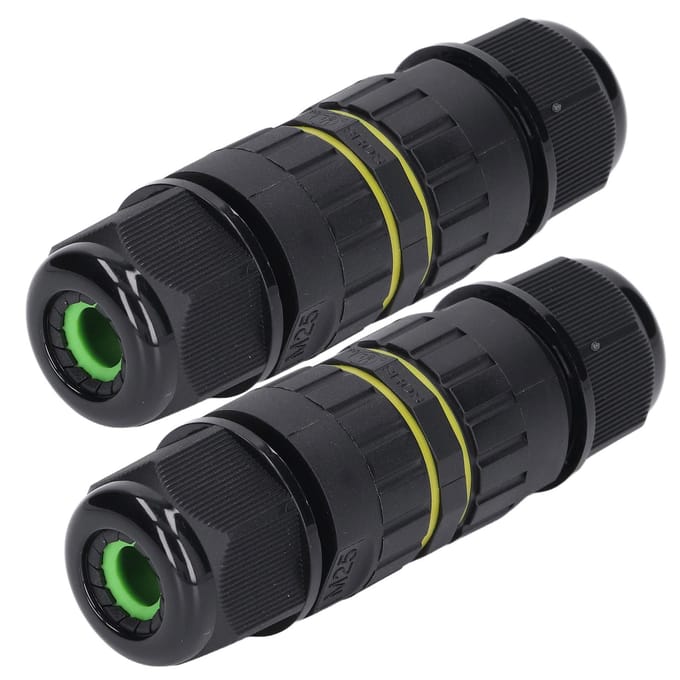 2 STKS Aansluitdoos Connector Tuin M25 4-aderig IP68 Waterdicht 10?14mm Elektrische Stroomkabel