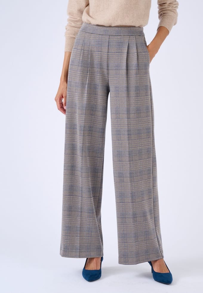 Damart - Wijde broek van milanobreisel - Dames - Bruin - 40