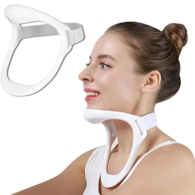 Houdingscorrectie Nekbrace Cervicale Kraag Tractieapparaat voor Nekpijnverlichting Gezondheidszorg Ondersteuning wit