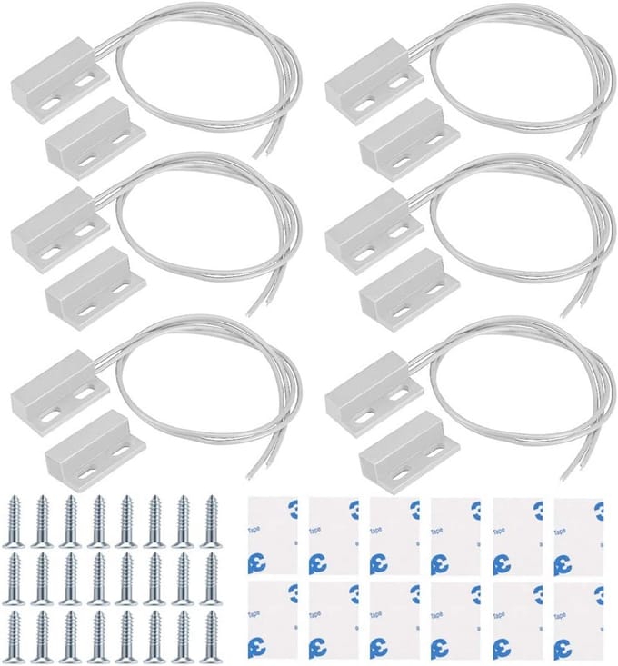 6 Stuks Wit Magnetische Schakelaar Deur Raam Contact Sensor Alarm Reed-schakelaar