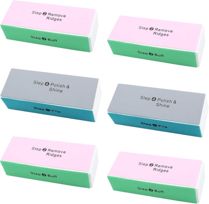 Professionele 4-wegs nagelbuffer en nagelvijlen - 6 stuks