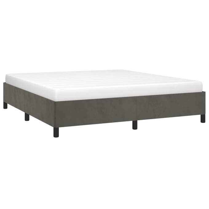 vidaXL - Bedframe - zonder - matras - 180x200 - cm - fluweel - donkergrijs