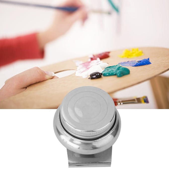 Gobelet de peinture à l'huile en acier inoxydable, récipient pour palette à double ou simple (F-347) white