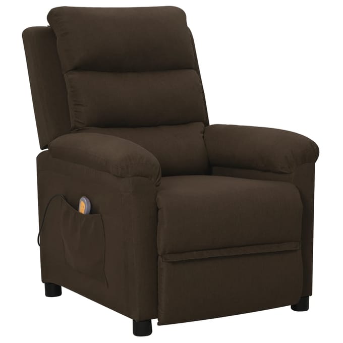 vidaXL Massagestoel stof donkerbruin