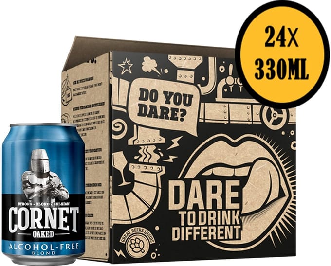Cornet Oaked Alcoholvrij Bier - 33cl Blikken - 24-Pack - Belgisch Speciaalbier