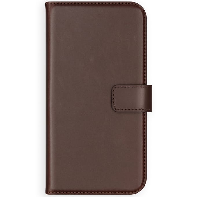 Selencia Hoesje - Geschikt voor Apple iPhone 12 Pro / 12 - Echt Lederen Bookcase - Bruin