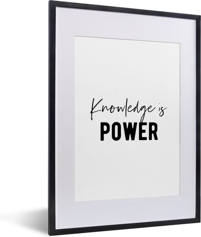 Fotolijst incl. Poster - Quote - Power - Studeren - 30x40 cm - Posterlijst
