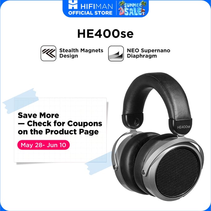 HIFIMAN HE400SE Stealth Magnets Over-Ear Open-Back Full-Size Planar Magnetische Bedrade Hoofdtelefoon