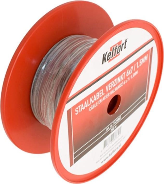 Kelfort Staaldraadkabel verzinkt 2mm
