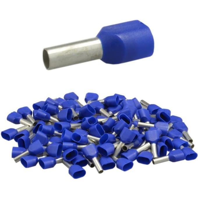 Trytyt - Dubbele Geïsoleerde Kabeleindhulzen - 2X2.5/10 - Blauw - 100 stuks