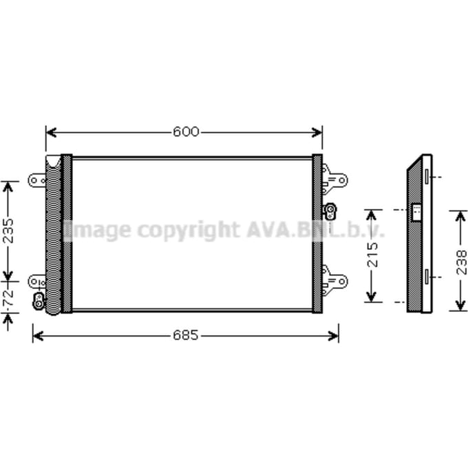 Condensator, airconditioning AVA COOLING VNA5183D AVA