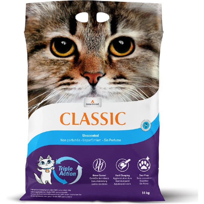 14kg Parfumvrij Intersand Classic Kattenbakvulling