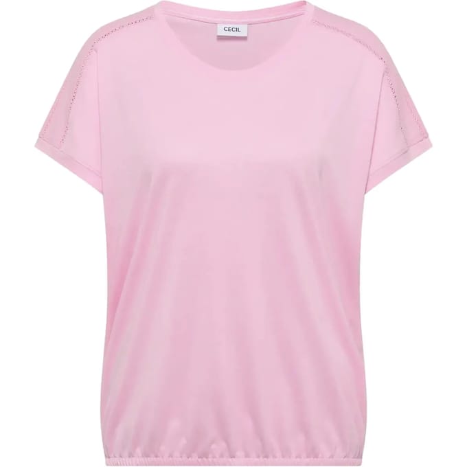 Shirt met V-hals en kanten detail