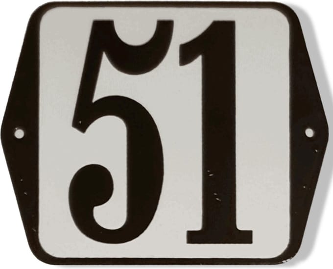 Huisnummer standaard nummer 51
