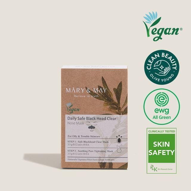 Mary&May - Daily Safe Black Head Clear Nose Pack Set gray