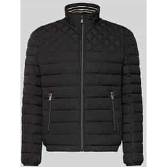 Slim fit Gewatteerd jack met gevoerde Kraag