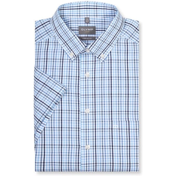 OLYMP Luxor Overhemd, Comfort Fit, Button-down, Bleu
