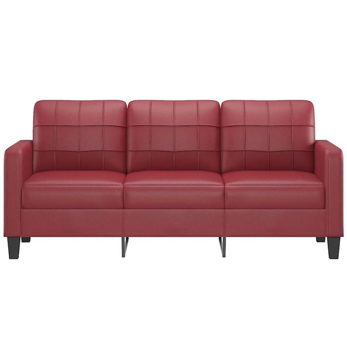 vidaXL - Driezitsbank - 180 - cm - kunstleer - wijnrood