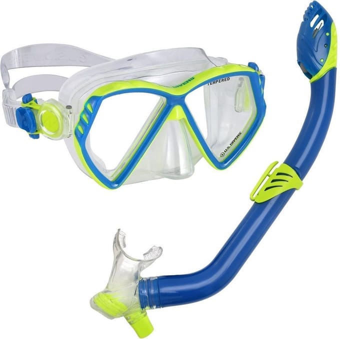 US Divers Regal Combo - Snorkelset - Duikbril - Snorkel - Kinderen - Geel/Blauw
