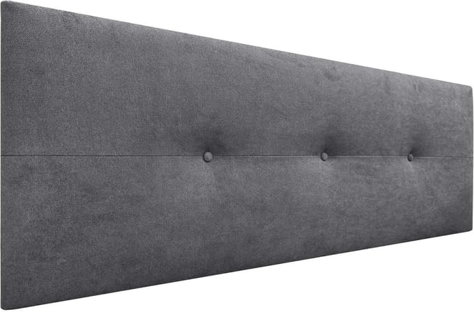 Luxe Gevoerd Hoofdbord van Kunstleer en Stof - Asgrijs 160 cm
