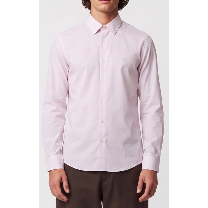 Calvin Klein Ls Thin Stripe Stretch Shirt Ballet Slipper Größe: S | Business hemden Outlet | Herren