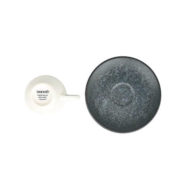 Bonna Mega - Espresso kopjes & schotel - 80 cc - Porselein - set van 6