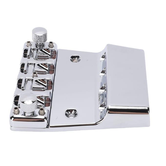 Chevalet de basse pour Rickenbacker 4 cordes 18mm Réglable Cr Plaqué Alliage de Zinc Assemblage de Sillets white