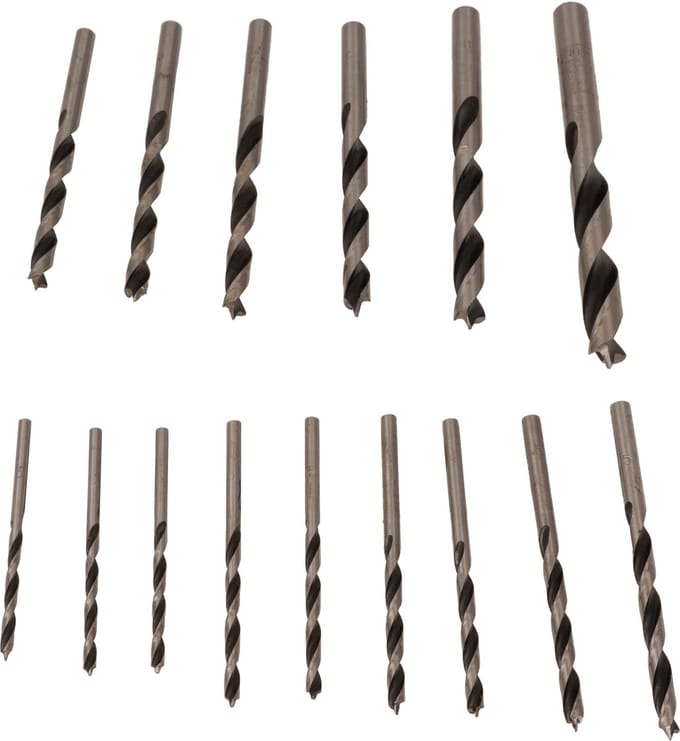 Hofftech Boorcassette hout - 15-delig - maten 3-10 mm - veelzijdig en compleet