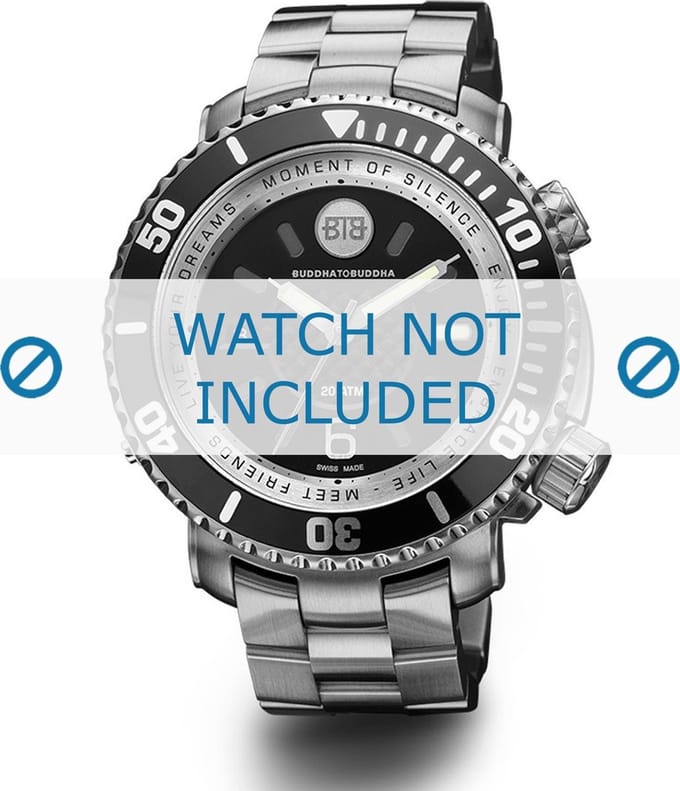 Buddha to Buddha horlogeband BTB.M.D.3H.06 / 46mm / BTB.M.D.3H.01 Staal Zilver 21mm