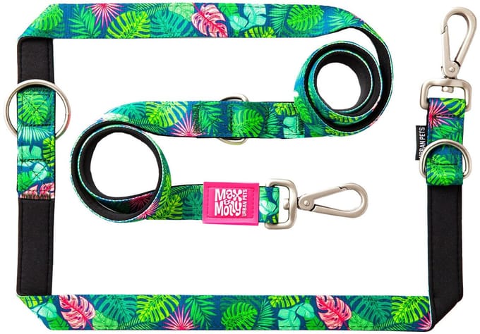 Max & Molly Multi-Function Hondenriem - Tropical - S