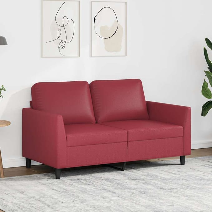 vidaXL - Tweezitsbank - 120 - cm - kunstleer - wijnrood