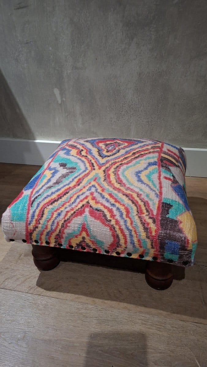 Choki foot stool cotton krukje/poef bekleed