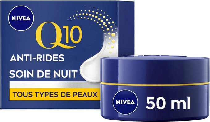 Crème Visage Nuit Anti rides Fermeté Q10 Créatine NIVEA