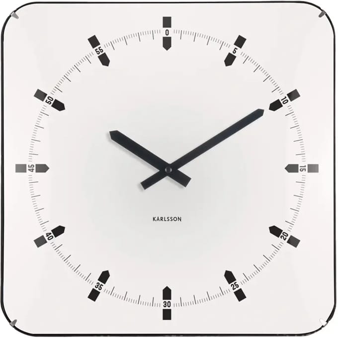 Karlsson Wandklok Sucinto Dome Square - Wit - 35x35x35cm - Wandklok Modern