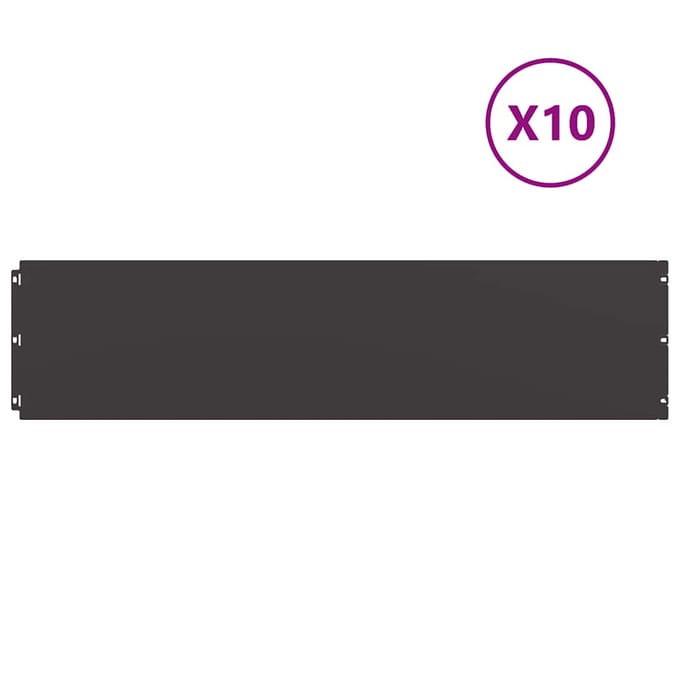 vidaXL - Gazonrand - 10 - st - 25 - x - 103 - cm - Staal - Zwart