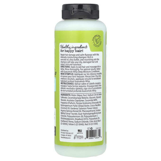 Sauce Beauty, Deep Moisture Shampoo, Guacamole Whip, 10.5 fl oz (310 ml) yellow