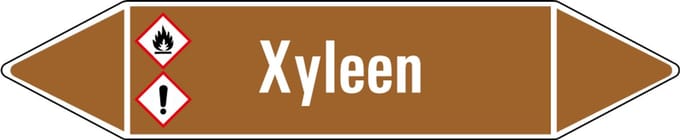 Xyleen leidingmarkering op vel 252 x 52 mm - 3 per vel